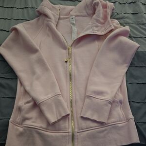 Lululemon Scuba Full Zip Strawberry Milkshake with Gold Zipper - Size 10